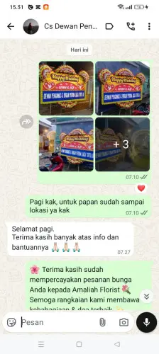 Testimonial Papan Bunga Pernikahan cinere